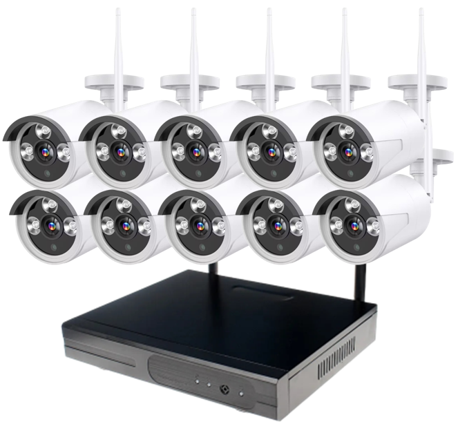 10ch IP Wifi Nvr Kit   Wireless Outdoor CCTV Security Video Surveillance Camera System