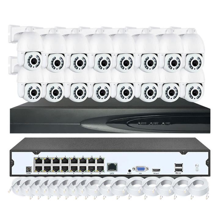16 Channel Human Vehicle Detection 4X 8MP PTZ Dome Camera Kit Security System 4K For Outdoor Private Label Manufacturing