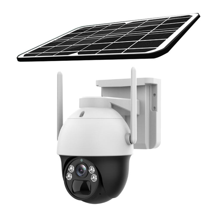 4CHs 3.0 Megapixel WiFi IP Solar Street Reversing Camera NVR Data Storage  Outdoor Application CMOS Battery-Powered Alarm Wholesale B2B Pricing