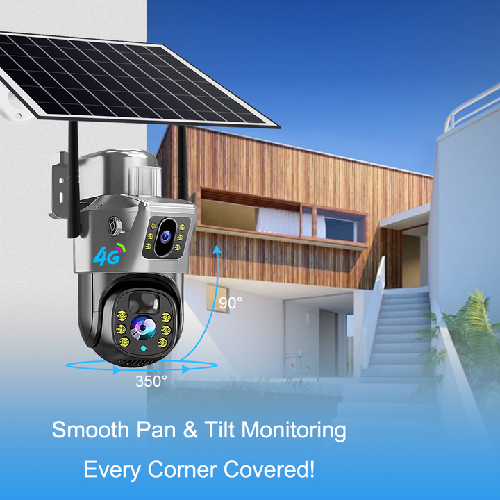 4G sim card wifi solar battery powered dual camera smart pir working 4g v380 pro ptz solar camera Wholesale B2B Pricing Custom Solutions