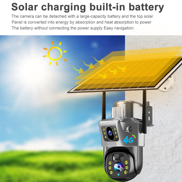4G sim card wifi solar battery powered dual camera smart pir working 4g v380 pro ptz solar camera Wholesale B2B Pricing Custom Solutions