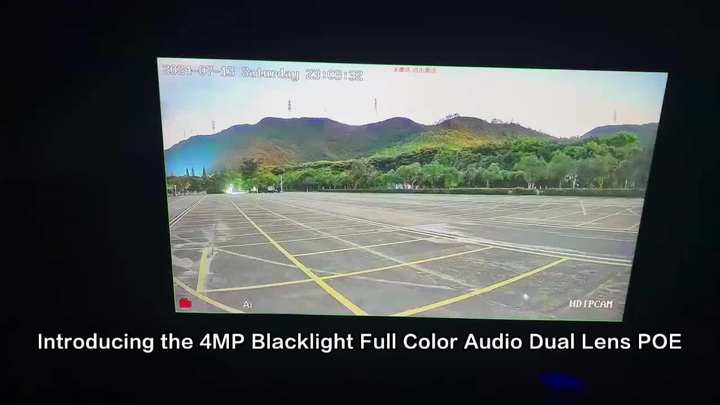 4MP 5MP Outdoor ColorVu AI Human Motion Decetion Two Lens Black Light POE 4K Night Vision IP Network Camera