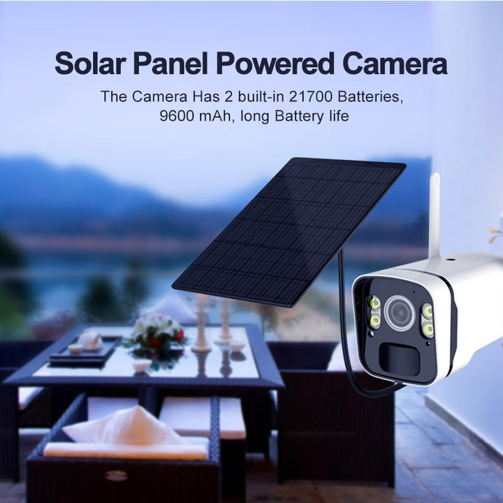 4MP Outdoor Seperate Install Solar Panel 9600mA Battery WIFI Bullet Camera PIR Human Detect