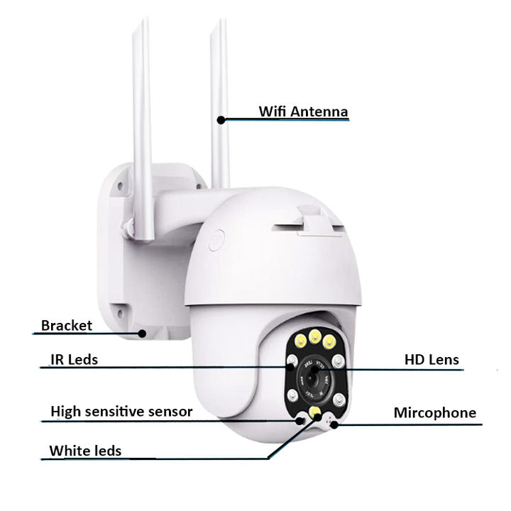4X ZOOM PTZ 4CH Wireless CCTV Camera System 3MP WiFi NVR Kit Outdoor PTZ Dome Camera 2 Way Audio Icsee Mass Production B2B