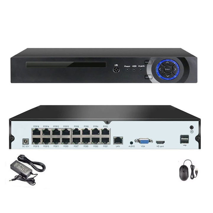 4TB Hard Drive Full Color 24/7 Mic Speaker Audio Outdoor 8MP IP Camera 4K POE NVR KIT 16CH CCTV Set