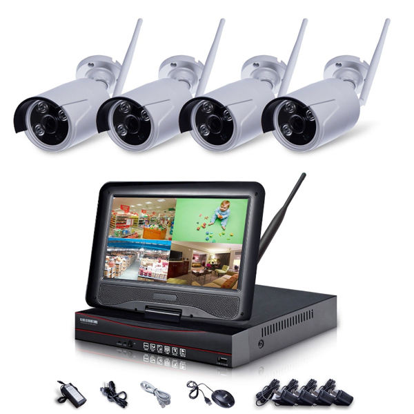 4chs 1080P Wifi  NVR with  10.1 inches  Baby Monitor IP Camera CCTV Security kit