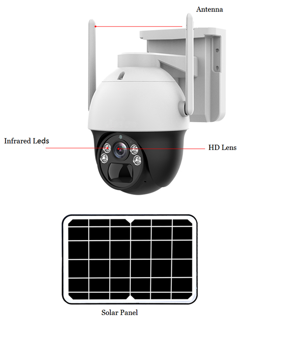 4chs IP-pro 3.0Megapixel Wifi  NVR with Monitor IP Wifi Dome CCTV Network Ipsy Solar Battery Backup Surveillance Camera