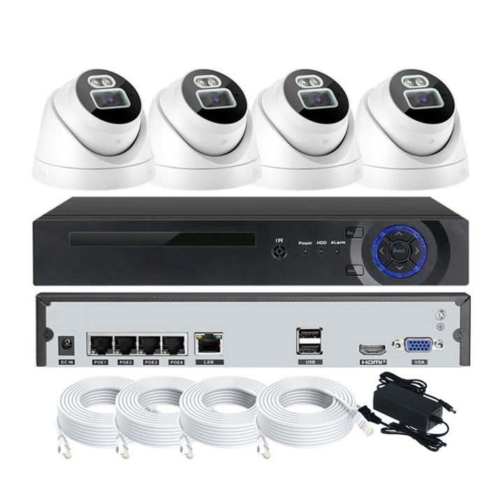 4chs 3.0megapixel Dual light(IR White)  POE Nvr Kits  POE Security System CCTV Network IP Camera