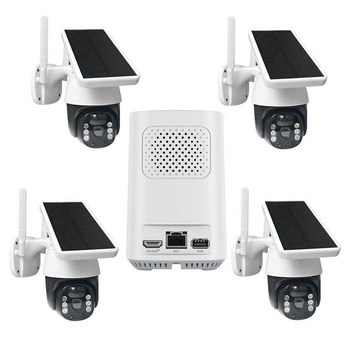 4chs 3.0Megapixel Battery Wifi IP IP-Pro Solar Light CCTV Security Camera System Home Wireless