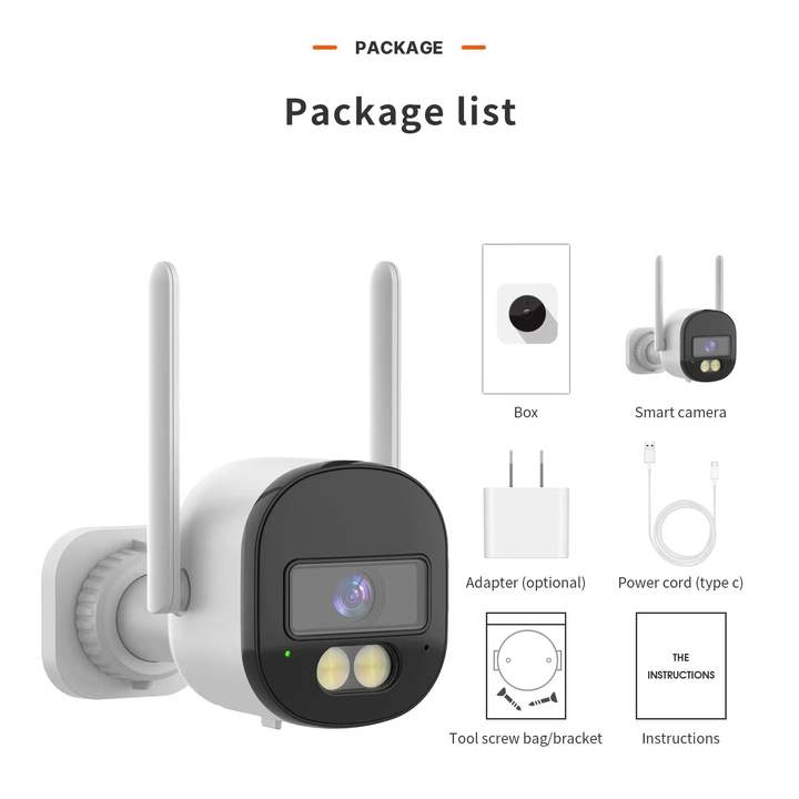 5.0Megapixels  WiFi BulletCamera TUYA  Smart  wifi ir PT IP Camera Video  System Factory Authorized Wholesale