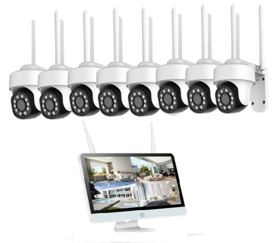 8 Ch Wifi Nvr with 15.6 Monitor  IP Wifi  IP camera outdoor Alarm system with camera