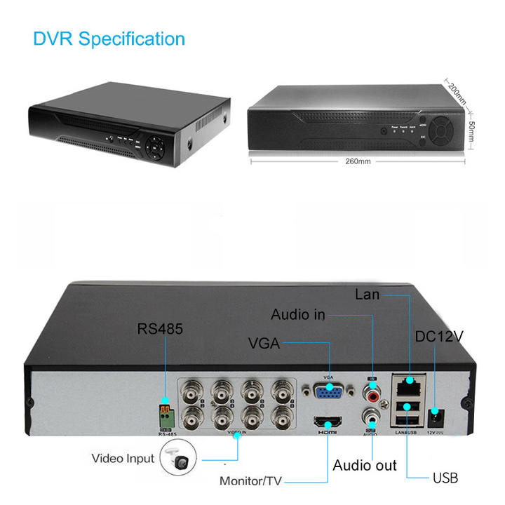 8 channel 8.0Megapixel 4k Full Color IR AHD Dvr Kits Home CCTV Surveillance Camera Security System