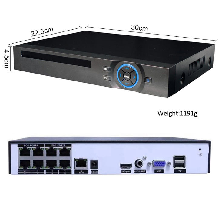 8CH 4K 8MP POE Network Digital Video Recorder High Resolution 8ch NVR