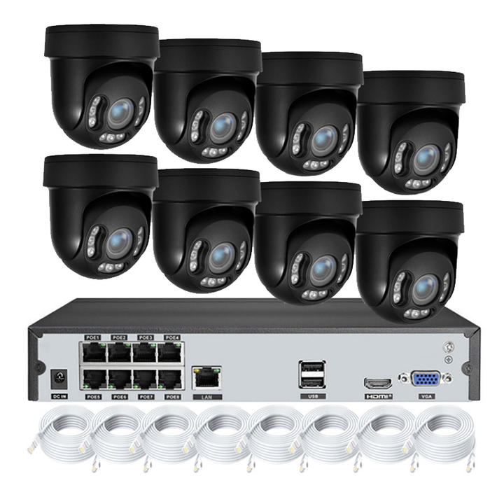 8ch ptz camera system 4x optical zoom pan tilt rotate full color dome camera 4k poe nvr cctv kit