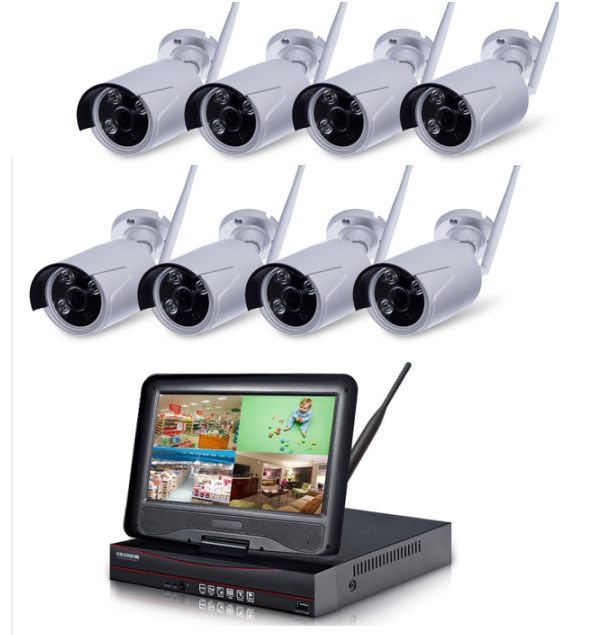 8chs 1080P Wifi NVR with 10.1 inches Monitor home security camera system wireless Wifi Industrial Bulk Supply