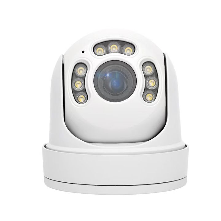 8MP Outdoor Metal IP66 Waterproof Dome Camera 4x Zoom 40m IR Two-Way Audio POE 4K PTZ Camera Color Night Direct from Factory