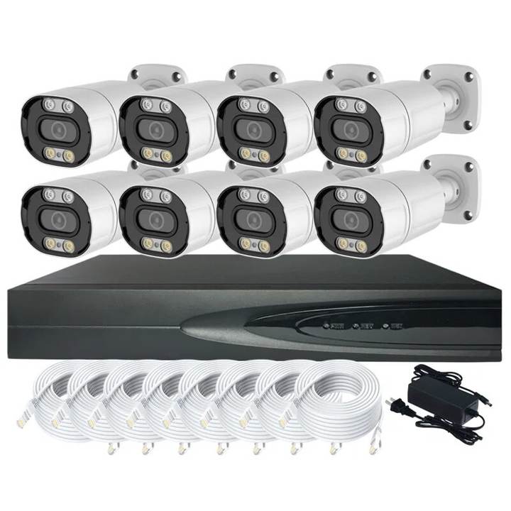 8chs poe camera nvr kit security safe 5mp view wide video night use for shop home school