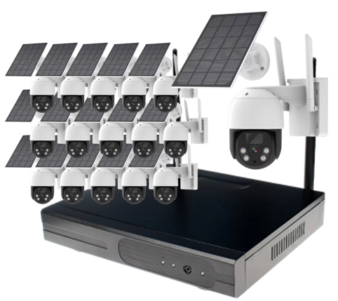 16CHS 4MP WIFI Solar PTZ IP Camera System NVR Kit Auto Tracking Wireless CCTV Camera Video Surveillance