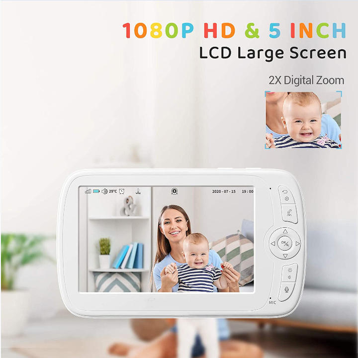 1080P HD Wifi Camera 5 Inch Screen Wireless Baby Monitor