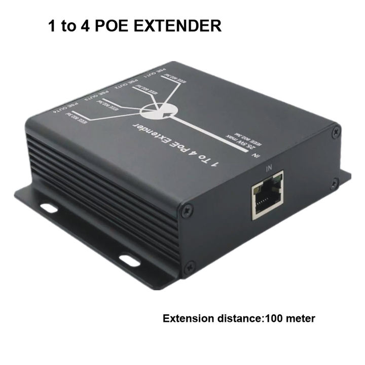 100m 1 TO 4 POE Extender IEEE 802.3AF POE Connector POE Separator