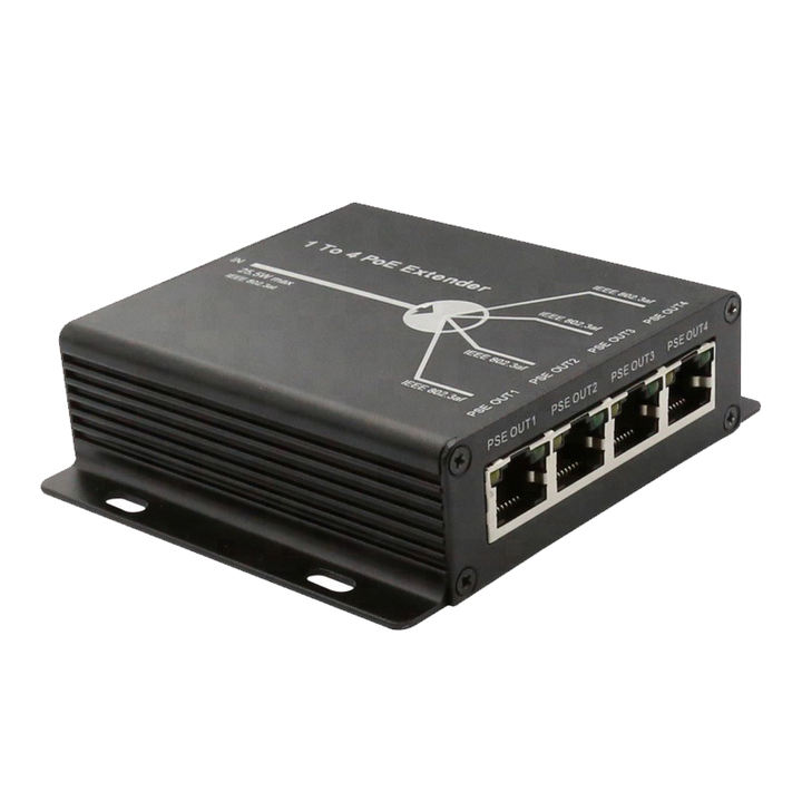 100m 1 TO 4 POE Extender IEEE 802.3AF POE Connector POE Separator