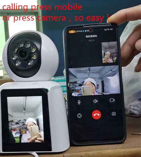 2024 RTS shenzhen 3.0Mp Wifi PT Dome ip camera with 2.8inch Monitor 2way audio Video Calling Smart home Efficient Manufacturing Outlet
