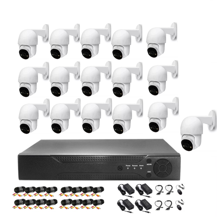 2023 Newest 1080P Mini PTZ 2MP CCTV DVR 16 Channel AHD Speed Dome Camera System