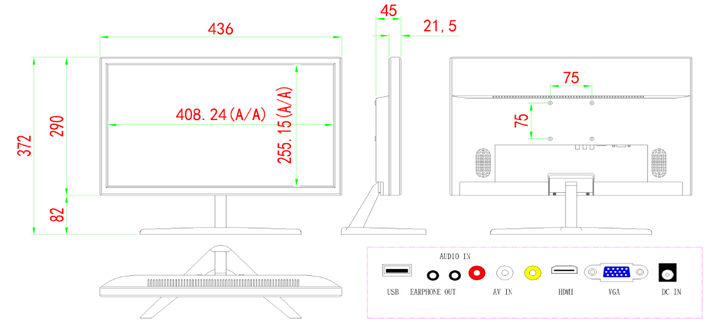 20 inch Professional HD CCTV LCD Monitor China Bulk Supplier Customization