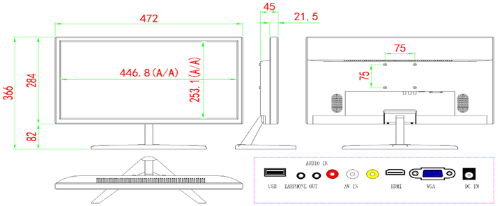 21 inch Professional HD CCTV LCD Monitor