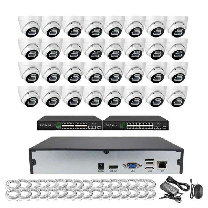 32chs 2 Way Audio 8mp 4K Face Human Detection POE CCTV Security Camera Module Outdoor System 4K NVR 8 MP Kit