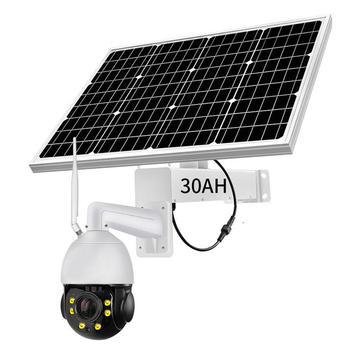 60W 30AH Battery Solar Panel 8MP 20X ZOOM Security IP Camera Wireless 4G SIM Card Outdoor PTZ CCTV Camera CamHi