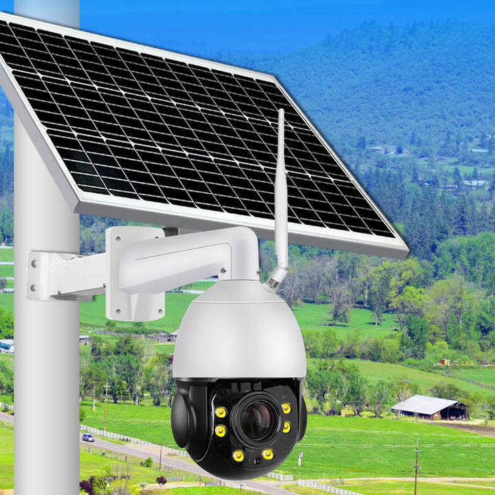 60W 30AH Battery Solar Panel 8MP 20X ZOOM Security IP Camera Wireless 4G SIM Card Outdoor PTZ CCTV Camera CamHi