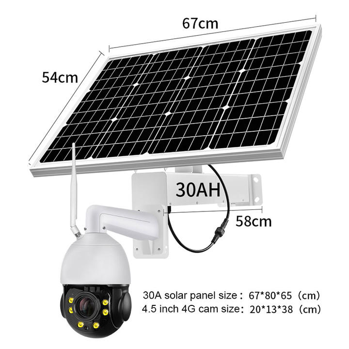 60W 30AH Battery Solar Panel 8MP 20X ZOOM Security IP Camera Wireless 4G SIM Card Outdoor PTZ CCTV Camera CamHi