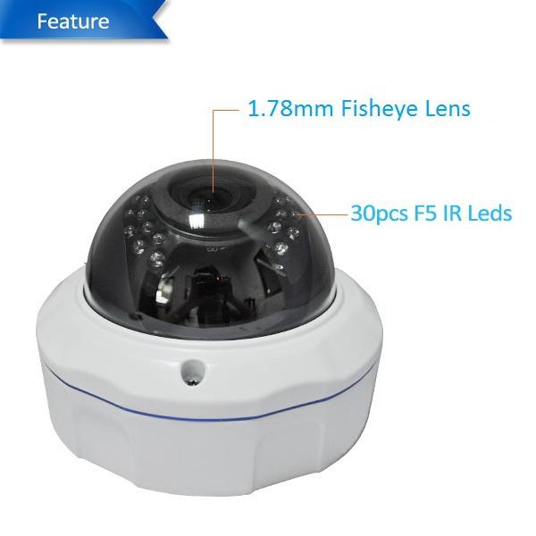 AI Function 4K HD  Vanderpfoof Dome IP Camera  12MP Fixed Camera with IR P2P 12mp poe security camera