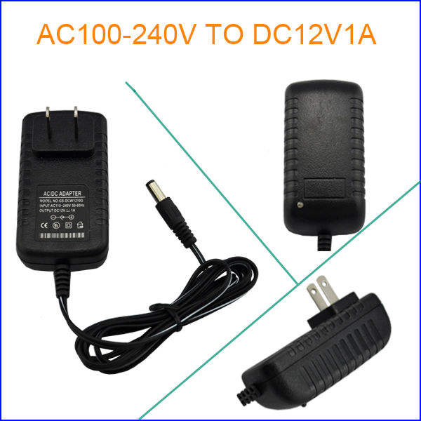 AC/DC 12V 1A CCTV Camera Power Supply Adaptor EU US Plug Adapter Charger for CCTV video Camera Export-Oriented Factory Manufacturer