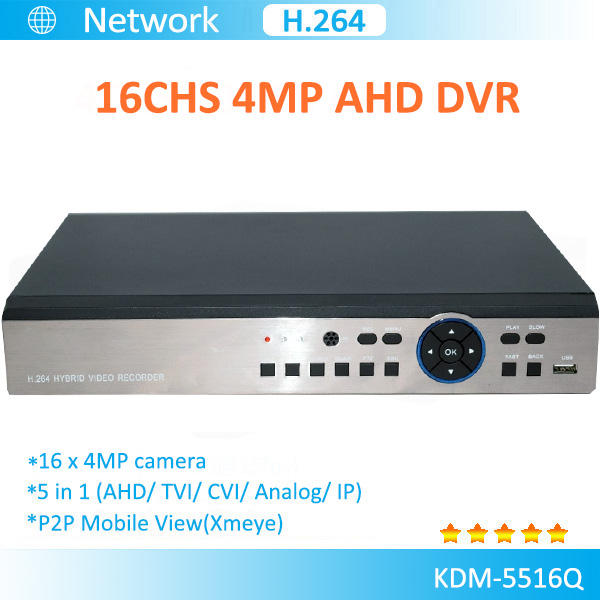 AHD CVI TVI CVBS IP DVR Recorder 16channels 4MP XVR 5 IN 1