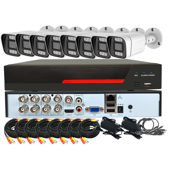 CCTV DVR 8CH 1080P HD Night Color CCTV Camera System Coaxial Audio Camera 8CH AHD Analog DVR Kit