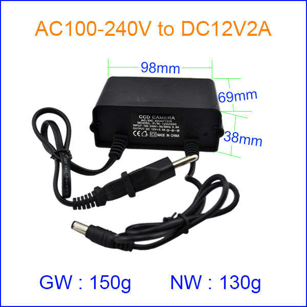 CCTV Camera Power Supply AdaptoOutdoor Waterproof EU US  Charger for CCTV video Camera