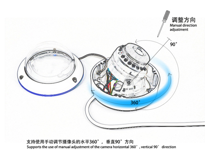 CCTV Metal Dome 8MP 4K Security PoE IP Camera Ceiling Network Surveillance Camera