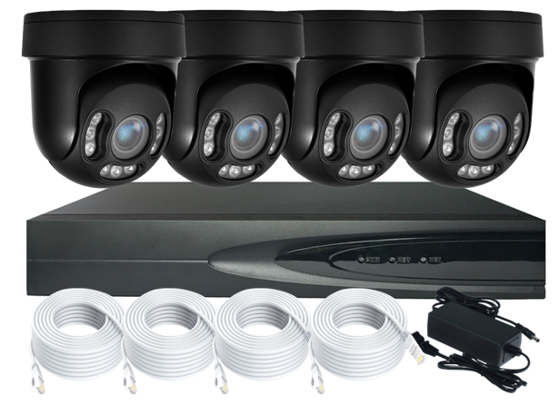 Cheap Latest 16 Channel NVR 5MP Full Colour 4X Optical ZOOM MINI PTZ CCTV POE IP Camera OEM System with 2 Way Audio