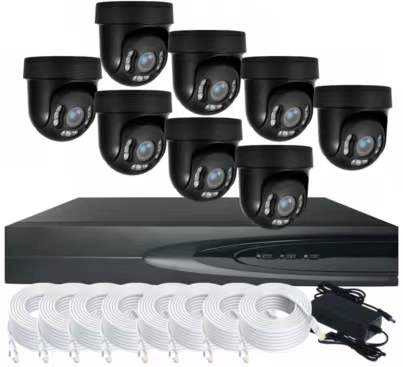 Cheap Latest 16 Channel NVR 5MP Full Colour 4X Optical ZOOM MINI PTZ CCTV POE IP Camera OEM System with 2 Way Audio