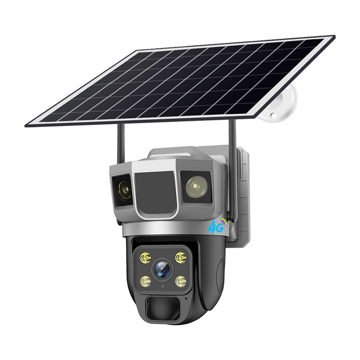 Cheapest V380 Pro APP 3.0Megapixels Solar Power Battery Double lights IP Pan&Tilt 4G sim card AOV(Always On Video)Camera Export-Oriented Factory Solutions