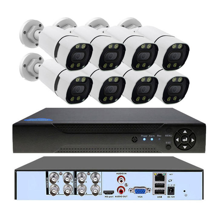 Coaxial Audio Camera 5mp Color Night TVI Camera 8CH DVR CCTV System BNC Analog DVR Kit