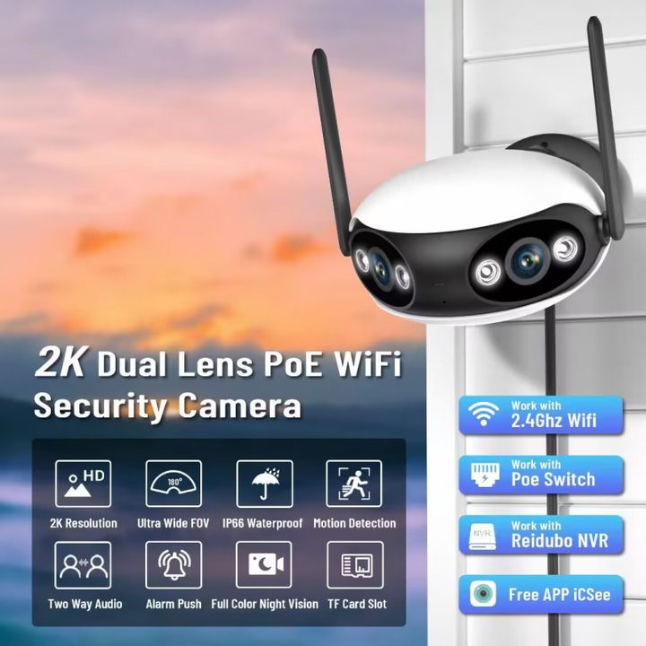 Double 2MP Len 2.0Megapixel  Security  Outside Camera Wireless Camera Connected to Mobile Phone