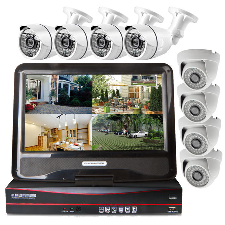 Economic  8ch 1.0 M  HD AHD DVR CCTV Camera KIT