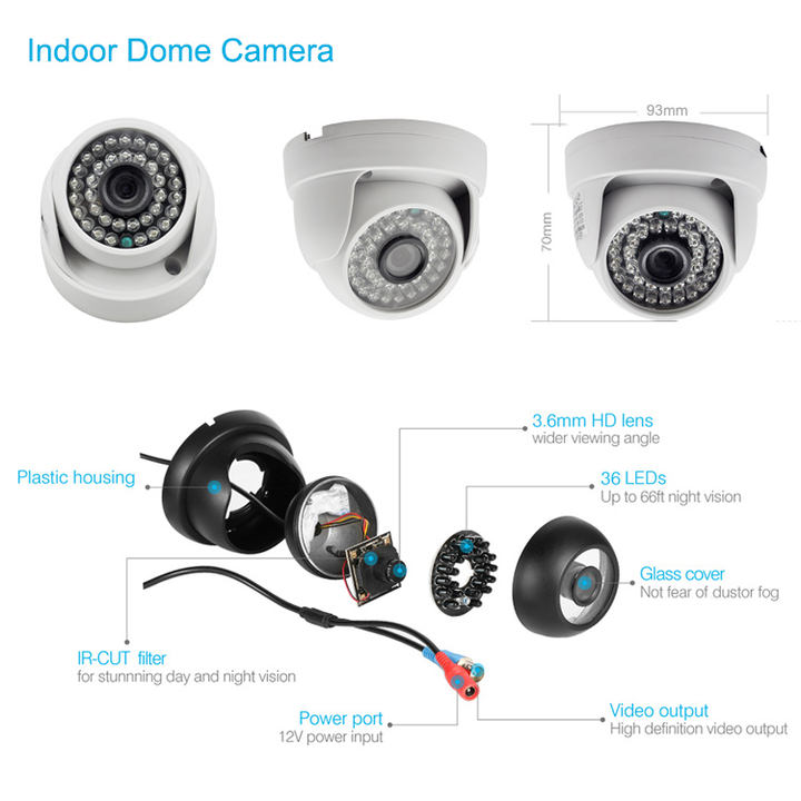 Economic  8ch 1.0 M  HD AHD DVR CCTV Camera KIT