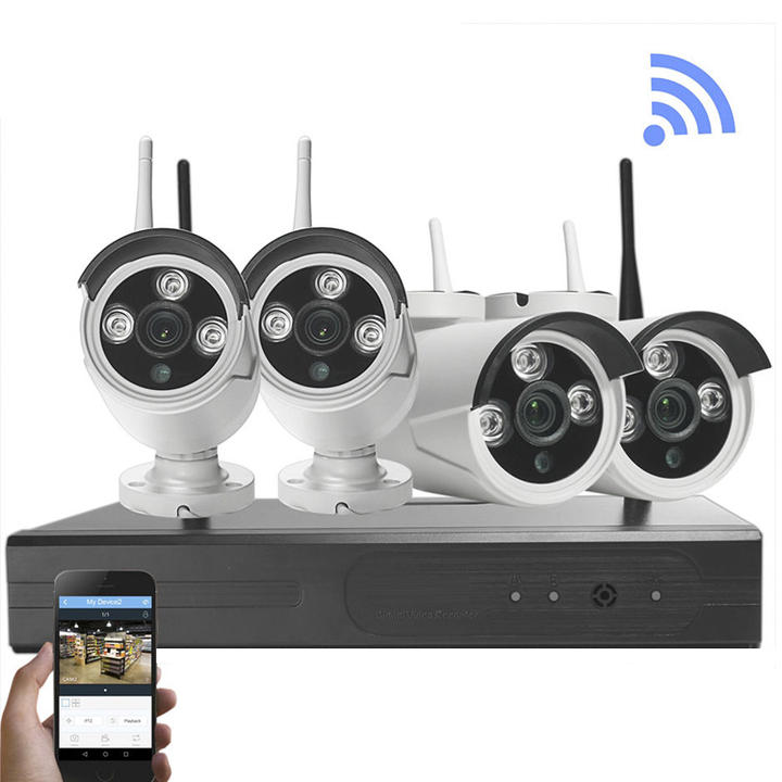 Eseecloud 3MP 4CH Wireless System 4 Camera Microphone Wifi NVR Kit