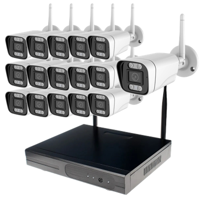 Eseecloud 16-Channel 5.0 Megapixel Network Camera System 2-Way Audio Double Light Wifi IP Wireless with 5.0Megapixel NVR