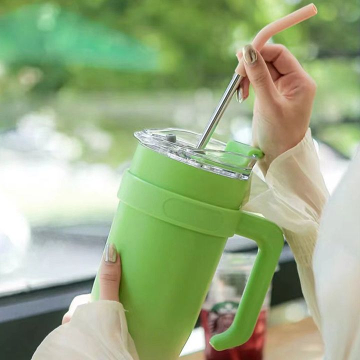 100% leak froof 18/8 stainless steel double wall  bpa free mug 40oz large thermal insulation tumbler with handle and straw lid Manufacturing Firm