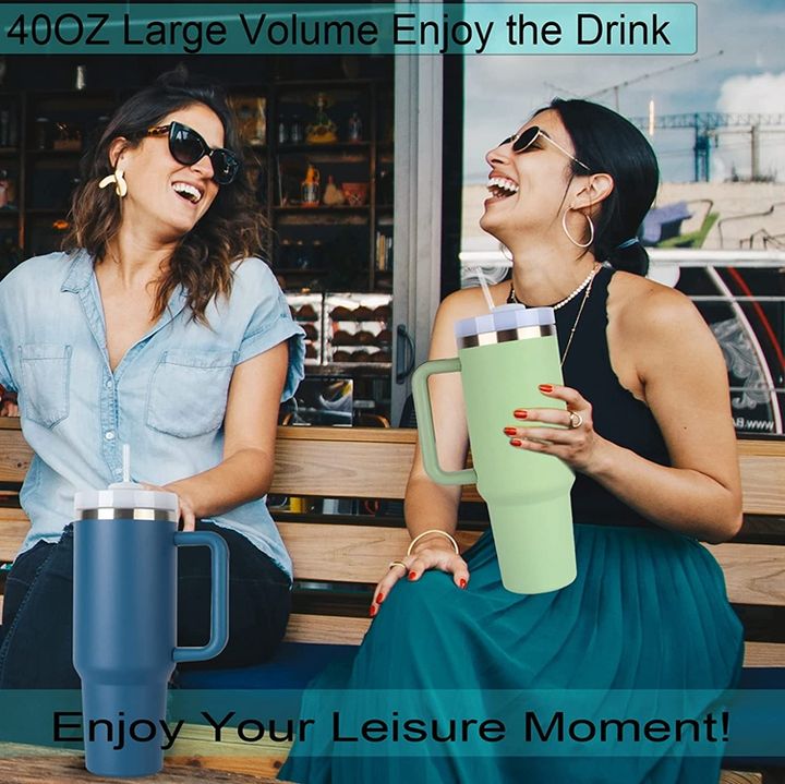 100% leak froof 18/8 stainless steel double wall  bpa free mug 40oz large thermal insulation tumbler with handle and straw lid Manufacturing Firm